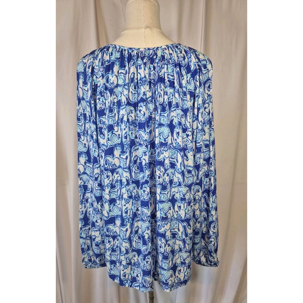 Lilly Pulitzer Dawn Blue Cotton Top XL - Picture 7 of 10